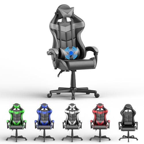 Soontrans Gaming Computer Chair,Game Chair,Ergonomic Gamer Chair,Racing Video Game Chair for Adults Teens with High-Back,Adjustable Headrest and Lumbar Support(Galaxy Grey) - Galaxy Grey