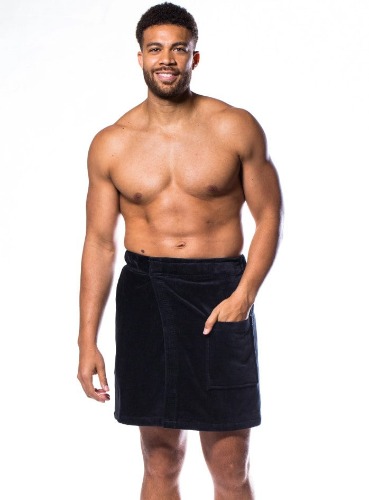 MA'at Kingship Towel Wrap | 100% Cotton Velour Cloth Men Body Wrap | King In Me - Black Stone Kingo