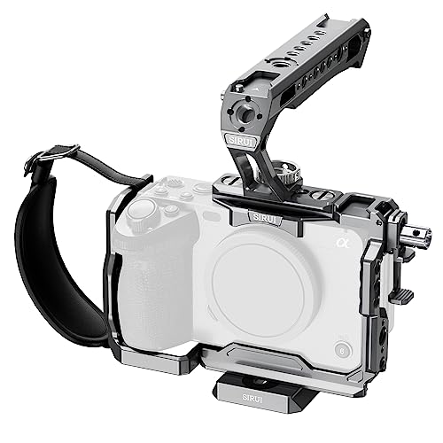 SIRUI Kit Gabbia Fotocamera per Sony FX3/FX30 con Maniglia Superiore Cinturino da Polso Morsetto cavo HDMI Guida NATO, Design Modulare Compatibile con Impugnatura XLR Sony e Gimbal DJI RS2 RS3, Grigio - SCH-FX3/30-G