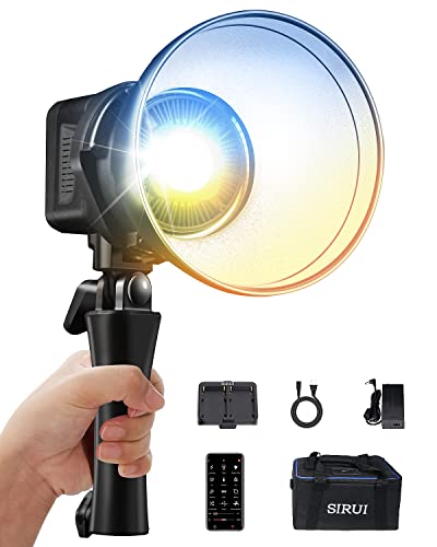 SIRUI C60B - Luce video LED bicolore, 60 W, luce fissa per fotografia, CRI 96 TLCI 98, CCT 2800K-7000K, 12 FX, ultra silenziosa da studio con supporto Bowens, riflettore, controllo tramite app - C60B