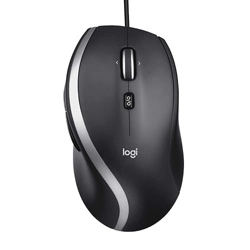 Logitech M500s Advanced Corded Mouse with Advanced Hyper-Fast Scrolling & Tilt, Customizable Buttons, High Precision Tracking with DPI Switch, USB Plug & Play - Box Packaging