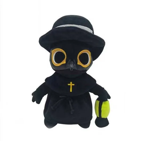 Plague Doctor Plush Toy Glow in the Dark Bird Stuffed Animals Steampunk Plushies - Yellow