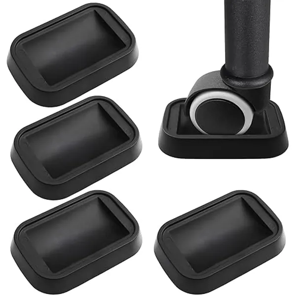 FYSL Möbeluntersetzer 4 Stück Gummi Möbeluntersetzer Stuhlbeinschoner Möbelbecher Schwarz Bettstopper Boden Rutschfeste Bodenschutz Stuhlstopper für Räder Böden Möbel