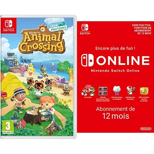 Animal Crossing : New Horizons (Nintendo Switch) + Nintendo Switch Online - Abonnement 12 Mois | Code de téléchargement - Nintendo Switch - + Online 12 Mois