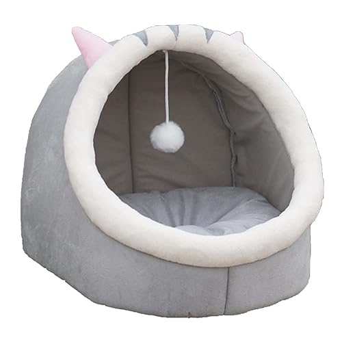 Cat Beds for Indoor Cats, Cat House with Hanging teaser toy, 2 in 1 Cat cave for playing and sleeping, Pet Bed suitable for Cats and Small Dogs