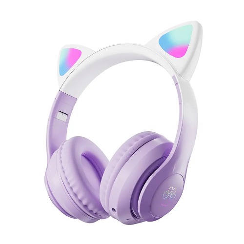 Cat Ears Gaming Headset with LED Lights | Purple