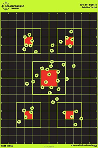 12"x18" Sight in Splatterburst Target - Instantly See Your Shots Burst Bright Florescent Yellow Upon Impact! - 25 pack