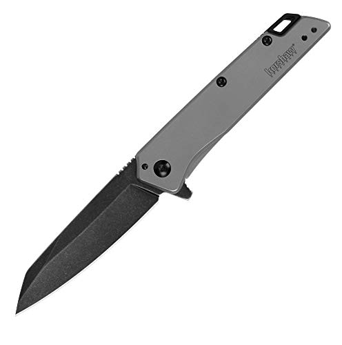Kershaw Misdirect Pocketknife; 2.9 in. 4Cr13 Black-Oxide Blackwash Finish Blade, Stainless Steel Stonewash Finish Handle Equipped with Assisted Opening, Flipper and Frame Lock - Straight Blade - Pocketknife