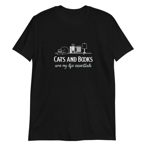 'Cats & Books' Short-Sleeve Unisex T-Shirt - XL