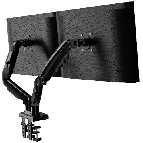 Invision Dual Monitor Arm Desk Mount for 19 to 32 Inch Screens - VESA 75 & 100mm Stand Desk Clamp - Tool Free Height Adjustment with Tilt Swivel Rotate - Increased Load Capacity from 2 - 9kg (MX400)