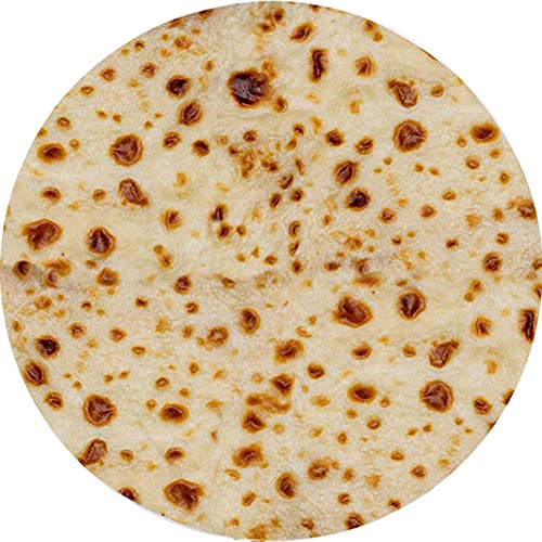 Abaysto Round Blanket,Burritos Tortilla Blanket for Adult and Kids, Giant Funny Realistic Food Throw Blanket, Novelty Soft Flannel Blanket - 60"-Diameter - C11
