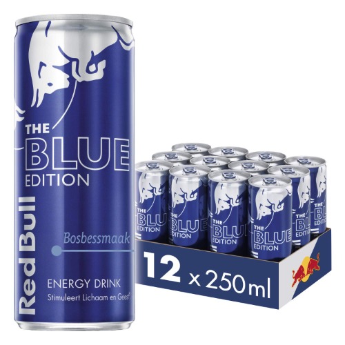 Red Bull Energy Drink Blue Edition, Bosbessmaak, 12-pack - 12 x 250ml I Energiedrank met Fruitige Bosbessensmaak I Stimuleert Lichaam en Geest