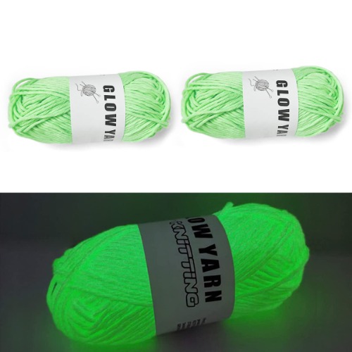 2 Rolls Glow in The Dark Yarn,DIY Glow Yarn,Knitting Yarn for Arts, Crafts & Sewing Beginners(Style 5)