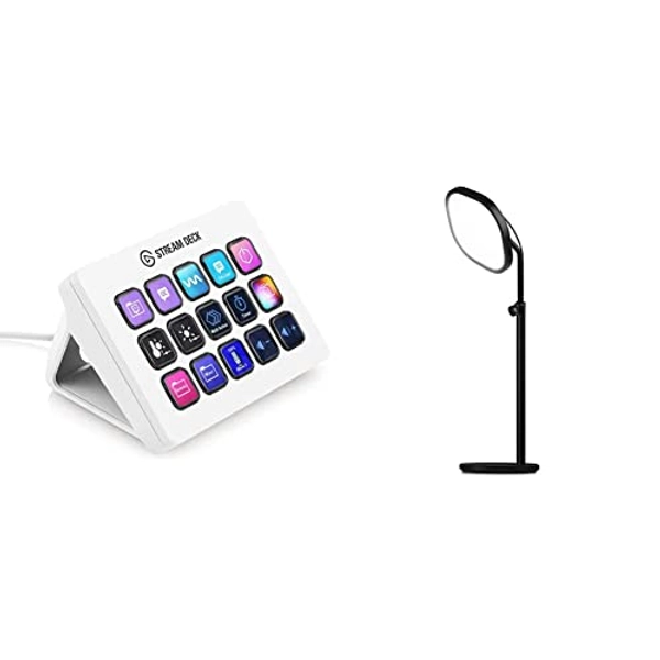 Elgato Stream Deck MK.2 White – Studio Controller & Key Light Air Professional LED Panel with 1400 lumens, Multi-Layer Diffusion Technology, App-Enabled
