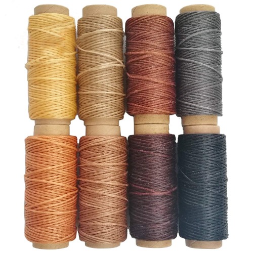 264 Yards 150D Leather Sewing Waxed Thread Cord for Leather Craft DIY, 1mm Diameter,8 Colors Thread Cord,Each of 33 Yards - Color a