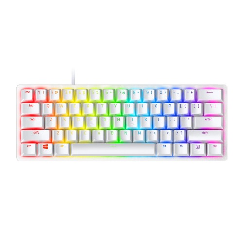 Razer Huntsman Mini 60% Gaming Keyboard: Fast Keyboard Switches - Clicky Optical Switches - Chroma RGB Lighting - PBT Keycaps - Onboard Memory - Mercury White - Mercury White Clicky Optical Switch