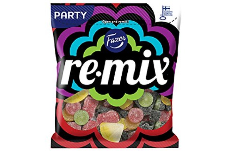 Fazer Remix - Mezcla de regaliz, salmíaco y gomitas de vino afrutadas - Bolsa de fiesta - 350g