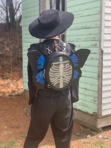 Persephone Moth Bag | Long Straps / Black