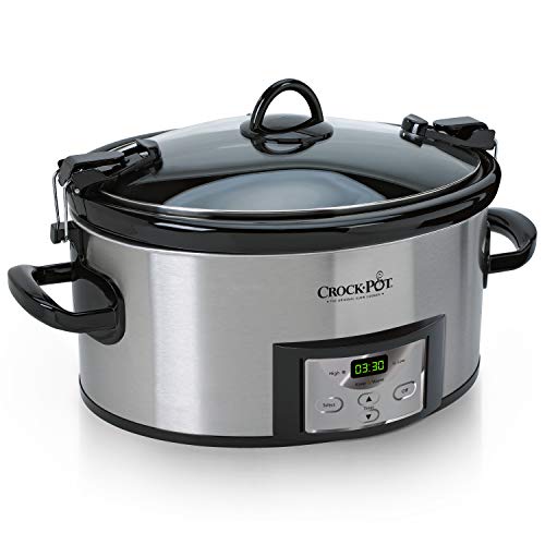 Crock-Pot 6 Quart Cook & Carry Programmable Slow Cooker with Digital Timer, Stainless Steel (CPSCVC60LL-S), pack of 1 - Stainless Steel - 6 Quarts
