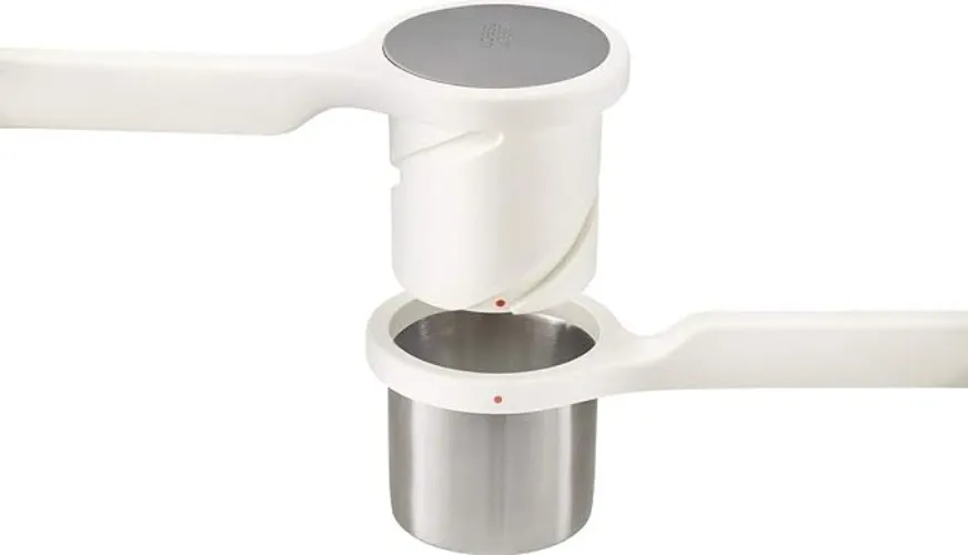 Joseph Joseph Helix - Kartoffelpresse, Pürieren und Pürieren von Gemüse, Edelstahl, weiß/grau - Kartoffelpresse