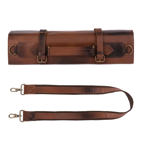 Handmade Leather Chef Knife Roll Bag