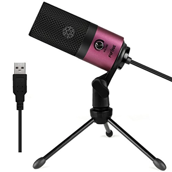 FIFINE Usb Podcast Condenser Microphone Recording On Laptop, No Need Sound Card Interface and Phantom Power-K669 - Pink