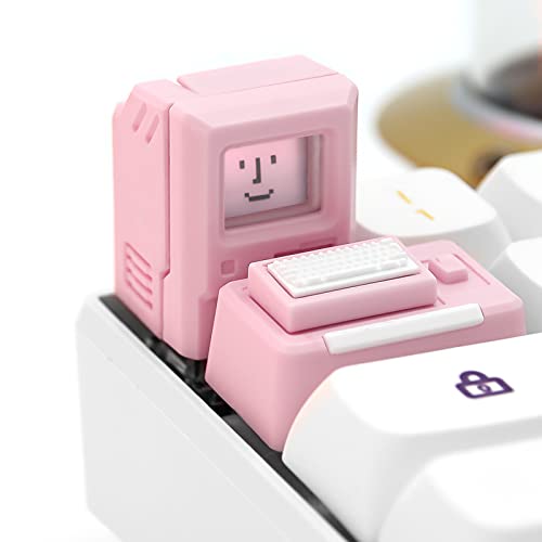 HELOIA Custom Keycaps for Esc Key and Tab Key - Magnetic Light Transmission Keycaps - Classic Retro Mechanical Backlit Keyboard Esc Tab Keycap for GK61 GK64 SK87 GH60 PC Gamer ect Most Keyboard(Pink) - pink