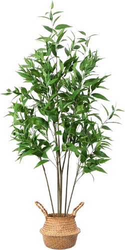 Ferrgoal Artificial Eucalyptus Tree, 63 Inch Tree Fake Plant in Pot for Home and Office Decor, Potted Faux Plants Tall Artificial Trees for Indoor, Outdoor, Lifelike Home Decoration - 1 63 Inch