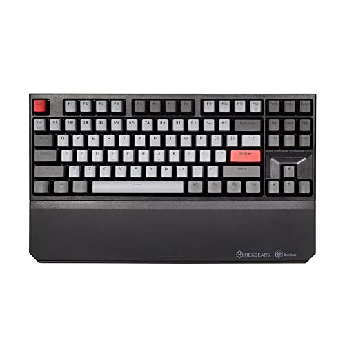 Hexgears X3 2.4ghz TKL Wireless Mechanical Keyboard with Red Kailh Box Switches,Dark Knight Tenkeyless Compact Keyboard for Gaming, Ergonomic 87-Key Typewriter Keyboard with Wrist Rest - Kaihl Box Switch-Rose Red - Dark Knight
