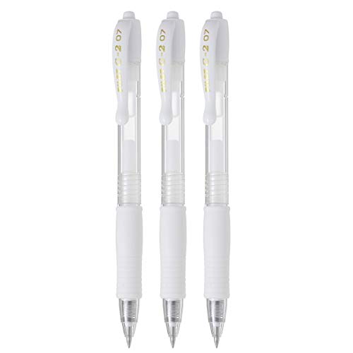 PILOT G2 Retractable Pastel Gel Ink Rollerball Pens, Fine Point 0.7mm, White, 3 Count
