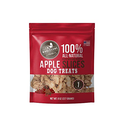 Wholesome Pride Apple Slices 100% All-Natural Single Ingredient, Soft, USA-Sourced Dog Treats, 8 oz - Apple Slices - 8 Ounce (Pack of 1)