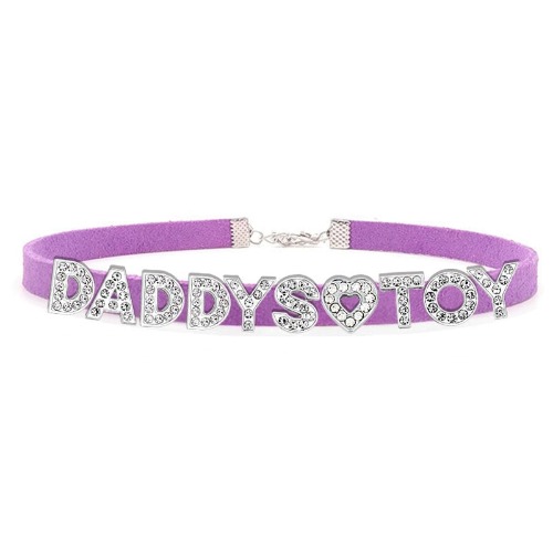 Daddy's Toy Rhinestone Choker - Purple