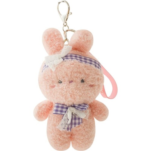 Adorable Bear Cub and Bunny Keychains - Pink