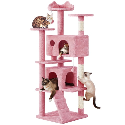 Yaheetech Multi-Level Cat Tree Stand House Furniture with Condos, Scratching Posts