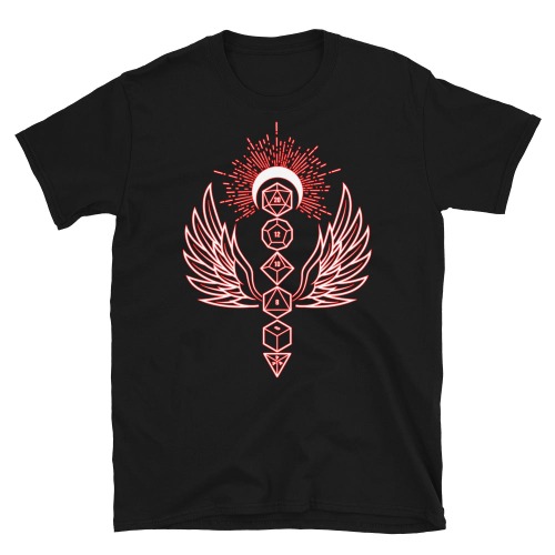 Polyhedral Angelic Totem T-Shirt (Unisex) - Black / 3XL