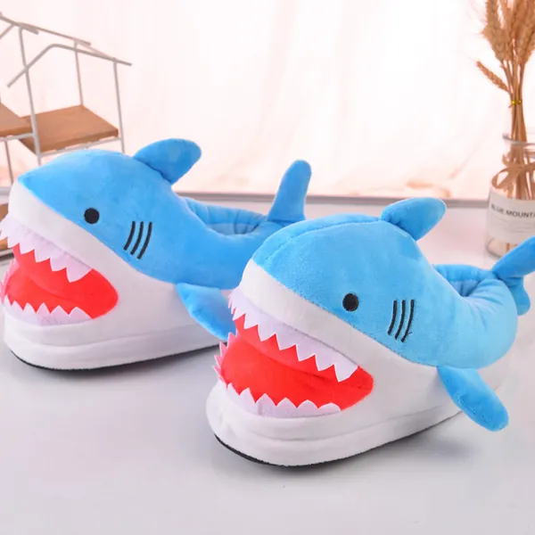 Blue Shark Slippers Cute Shark Bedroom Slippers