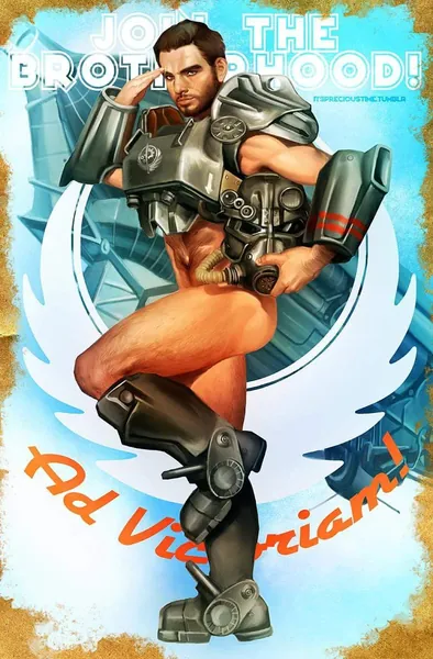 Fallout 4 Paladin Danse Brotherhood of Steel Pinup Art Print 11x17 inch Open Edition