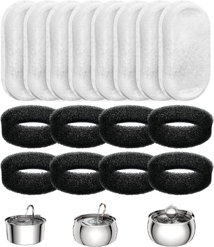 Cat Fountain Filters, 8 Carbon Filters and 8 Sponges