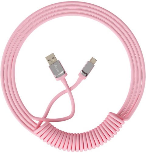 Coiled cable for keyboard, Pink