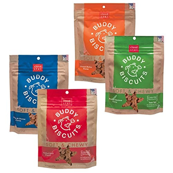 Buddy Biscuits Soft & Chewy Dog Treats Variety Pack - 4 Flavors