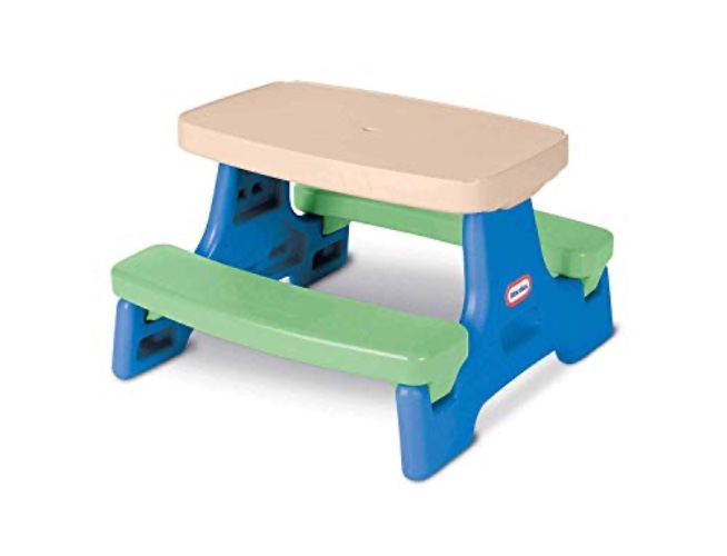 Little Tikes Easy Store Jr. Kid Picnic Play Table, Blue,green - Play Table