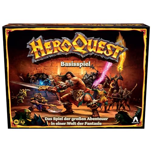 Avalon Hill HeroQuest Basisspiel, Dungeon Crawler Fantasie-Abenteuerspiel mit Miniaturen, ab 14 Jahren, für 2 − 5 Spieler - Single - Basisspiel