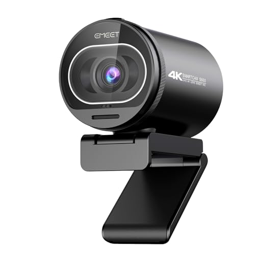 EMEET Webcam 4K S600, 1080P Webcam für PC mit Mikrofon, TOF Autofokus, Lichtkorrektur, 65°-88° Sichtfeld, Datenschutzabdeckung, Plug&Play, Webcam mit mikrofon für Zoom, Mac, Laptop, Skype, Konferenz - 4K