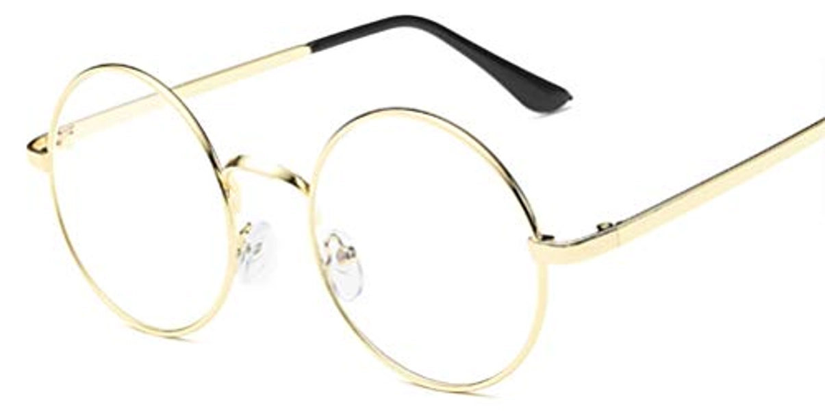 LOVEF Large Oversized Metal Frame Clear Lens Round Circle Vintage Eye Glasses 5.4 * 2inch