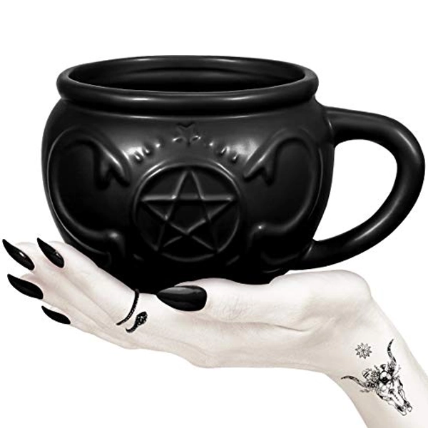 Hemoton Witch Cauldron Mug Halloween Mug 3D Novelty Mug Gothic Tea Cup Porcelain Halloween Witch Coffee Mug Witchcraft Supplies/Novelty Halloween Christmas Gifts/Goth Cosplay Supplies