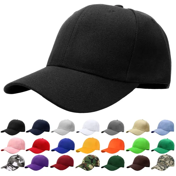 Falari Baseball Cap Adjustable Size for Running Workouts and Outdoor Activities All Seasons - 1pc Black