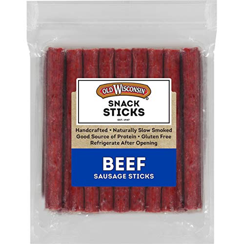 Old Wisconsin Beef Sausage Snack Sticks, Naturally Smoked, Ready to Eat, High Protein, Low Carb, Keto, Gluten Free, 26 Ounce Resealable Package - 26 Ounce
