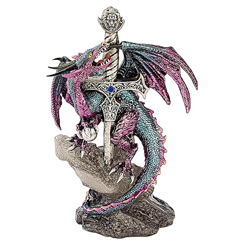 Design Toscano Dragon Blade Gothic Statue, 8 Inch, Full Color