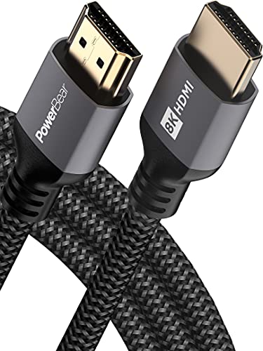 Câble HDMI 8K PowerBear de 2 m | Cordon HDMI de jeu haute vitesse, 8K @ 60 Hz, 4K @ 120 Hz, 2K, 1080P, évalué ARC et CL3 | Pour ordinateur portable, moniteur, PS5, PS4, Xbox One et plus encore - 2 m - 8K