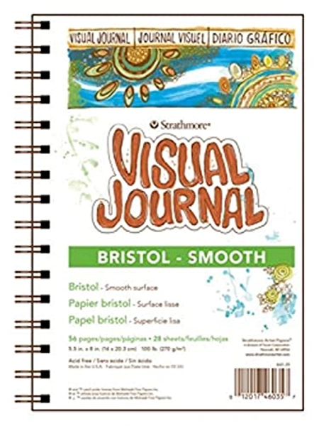 Strathmore Visual Journal Bristol Smooth 5.5"X8"-28 Sheets -460350 - 5.5x8.5 - Bristol Smooth